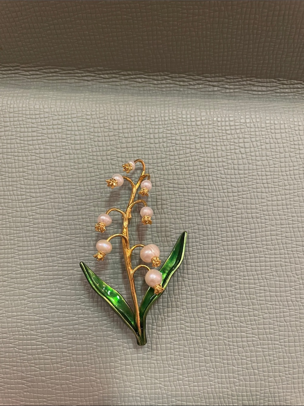 Vintage Lily of the Valley Pearl Brooch